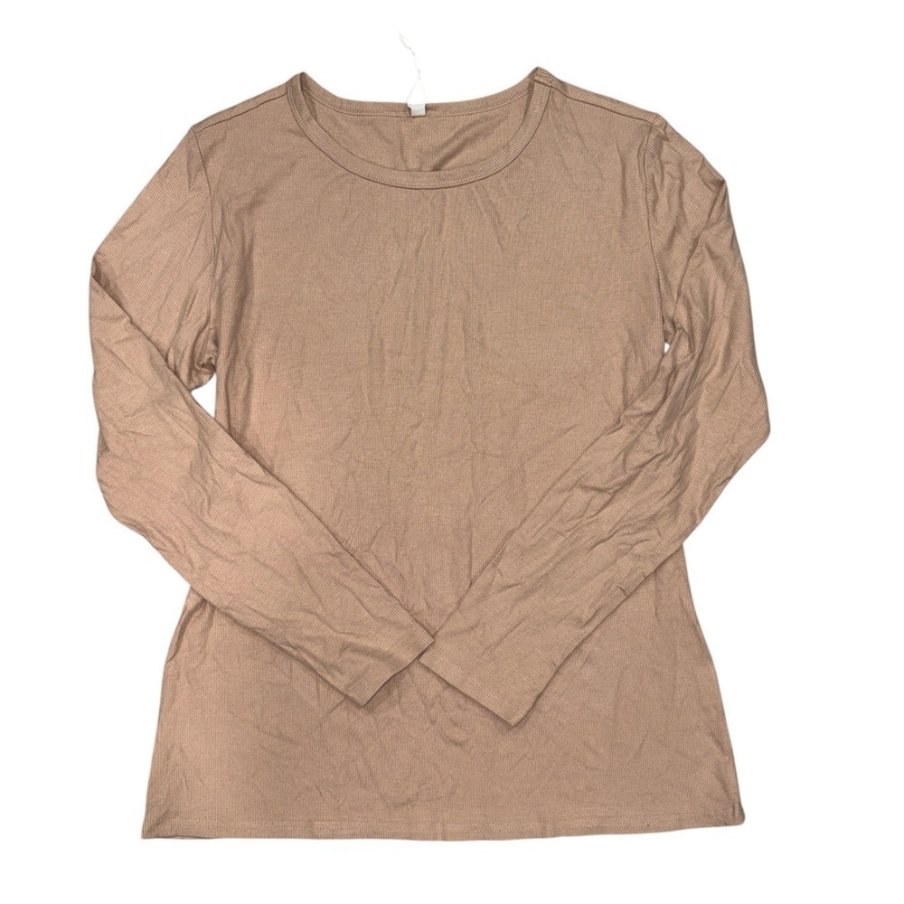 316. NWT Women's Tan Long Sleeve Basic Top Size XXL